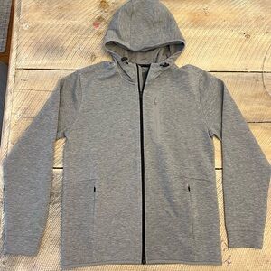 VRST Men’s Pinnacle Fleece Full Zip Mid Grey Heather Hooded Sweatshirt Size Smal